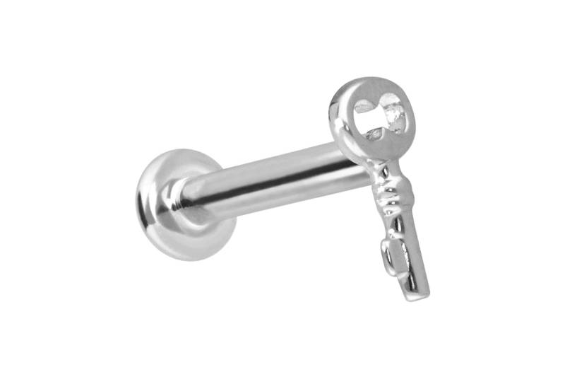 14 Karat Gold Labret mit Innengewinde SCHLÜSSEL von Piercingline