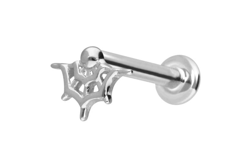 14 Karat Gold Labret mit Innengewinde SPINNENNETZ von Piercingline