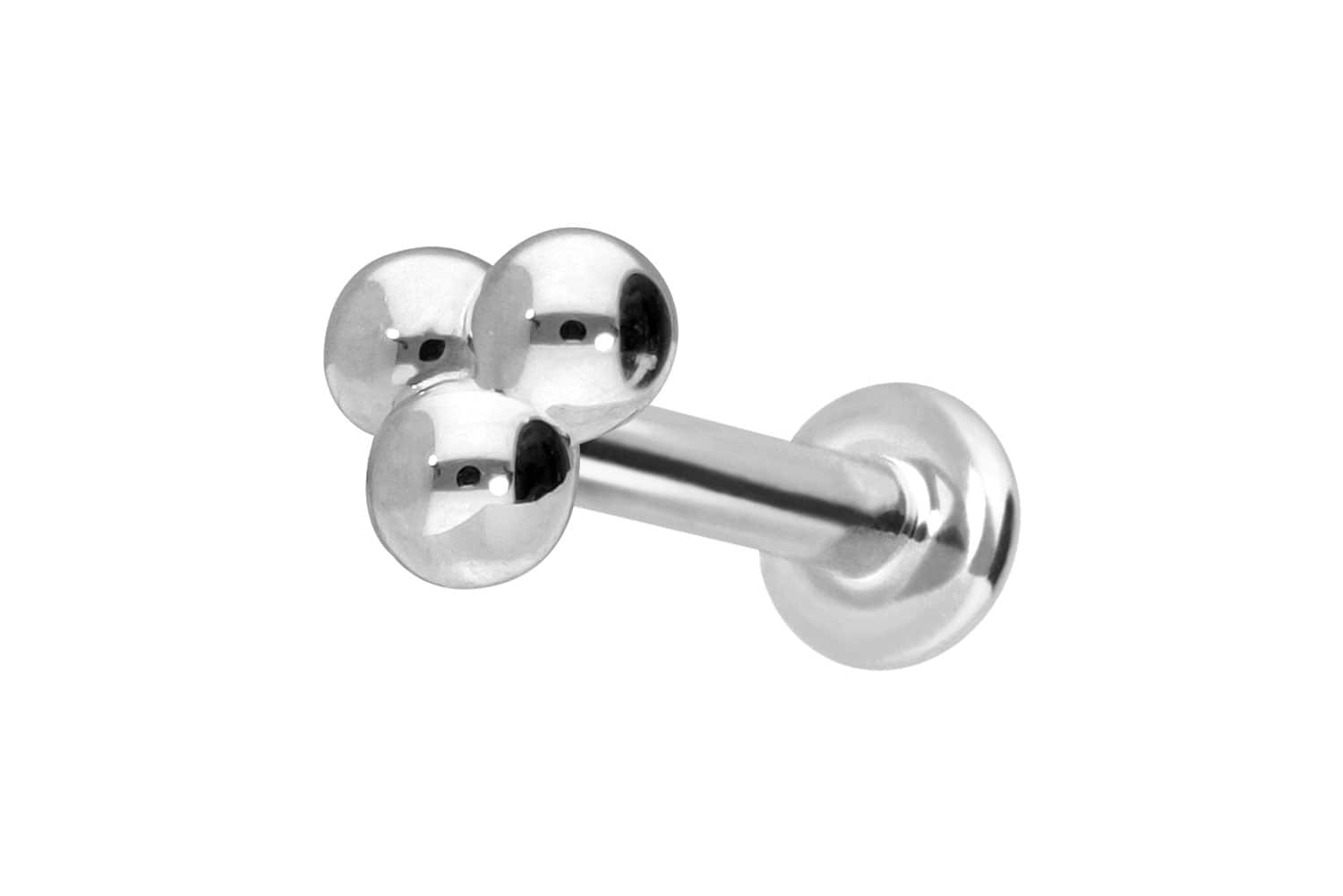 14 Karat Gold Labret mit Push Fit 3 KUGELN von Piercingline