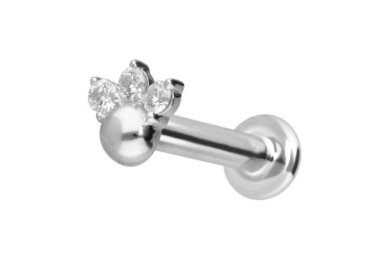 14 Karat Gold Labret mit Push Fit 3 MOISSANITE + KUGEL von Piercingline