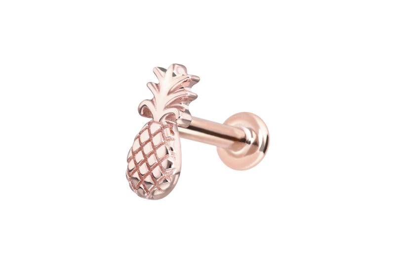 14 Karat Gold Labret mit Push Fit ANANAS von Piercingline