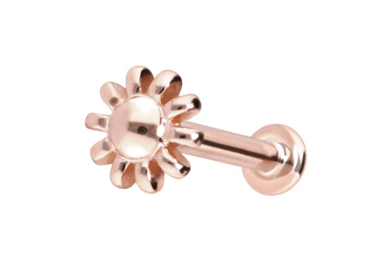 14 Karat Gold Labret mit Push Fit BLUME von Piercingline