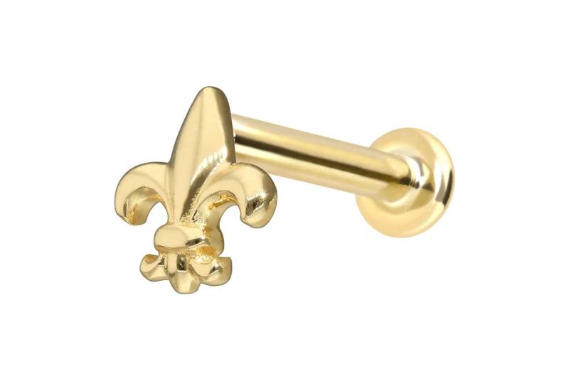 14 Karat Gold Labret mit Push Fit LILIE von Piercingline