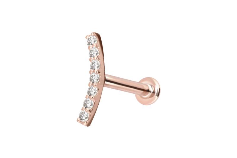 14 Karat Gold Labret mit Push Fit MOISSANIT-BOGEN von Piercingline