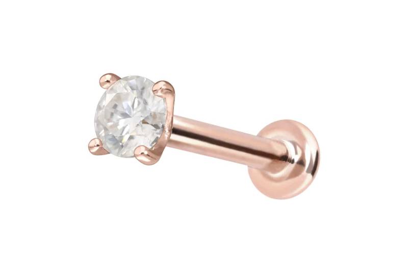 14 Karat Gold Labret mit Push Fit MOISSANIT von Piercingline