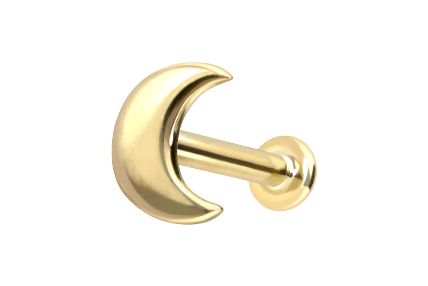 14 Karat Gold Labret mit Push Fit MOND von Piercingline