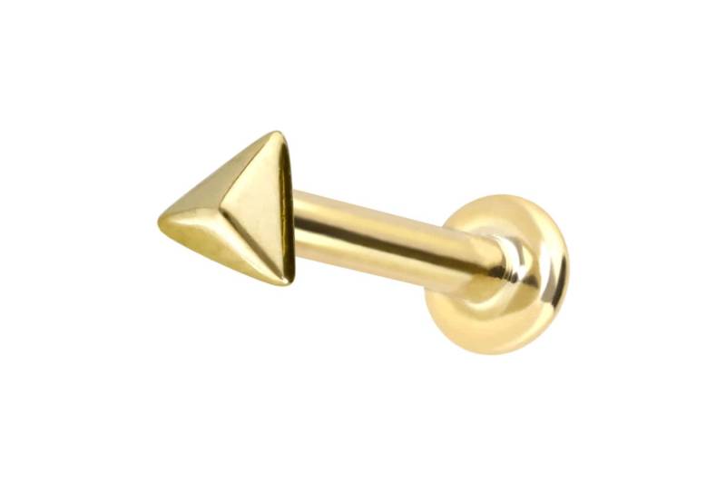 14 Karat Gold Labret mit Push Fit PYRAMIDE von Piercingline