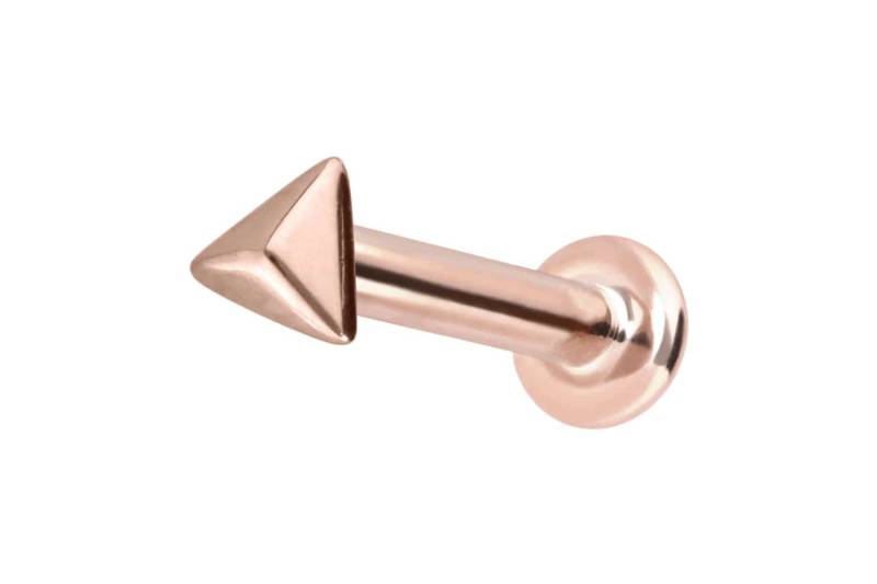 14 Karat Gold Labret mit Push Fit PYRAMIDE von Piercingline