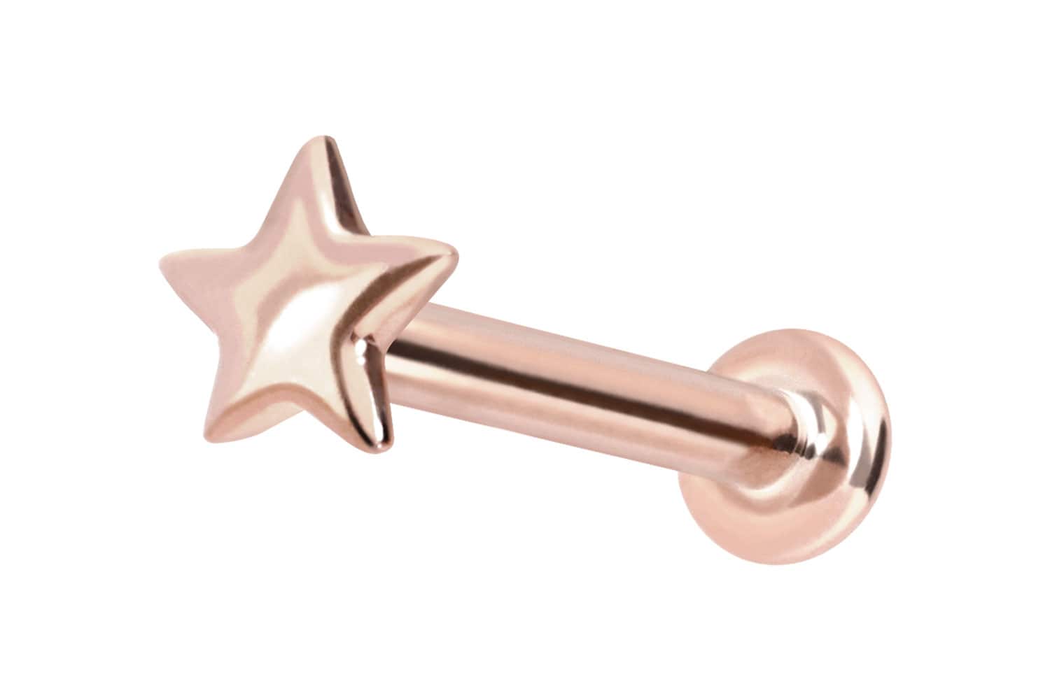 14 Karat Gold Labret mit Push Fit STERN von Piercingline