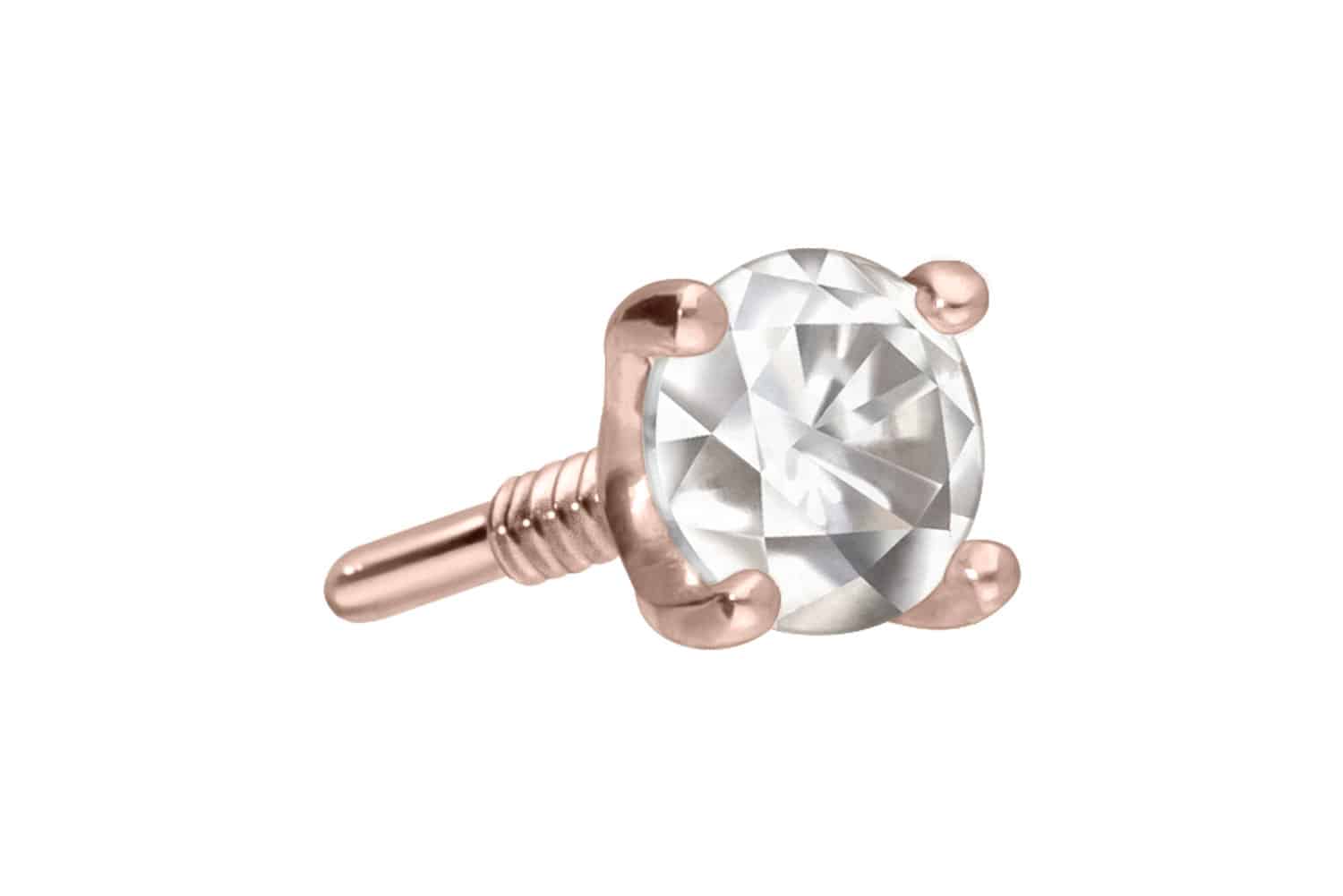 14 Karat Gold Schraubaufsatz mit Außengewinde MOISSANIT 14 Karat Gold Schraubaufsatz mit Außengewinde MOISSANIT von Piercingline