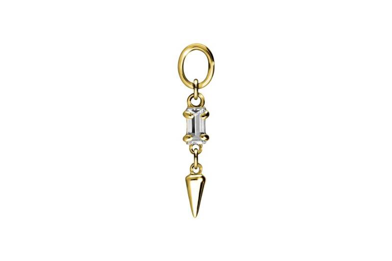 18 Karat Gold Anhänger für Clicker KRISTALLRECHTECK + SPITZE von Piercingline