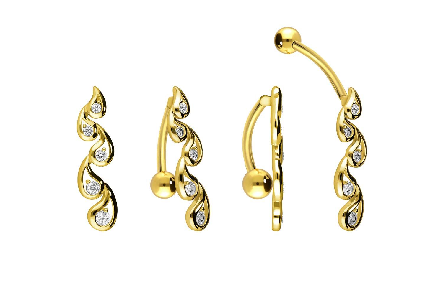 18 Karat Gold Bananabell ORIENTALISCHES DESIGN von Piercingline