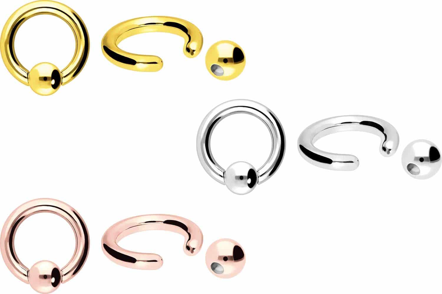 18 Karat Gold Klemmkugelring von Piercingline