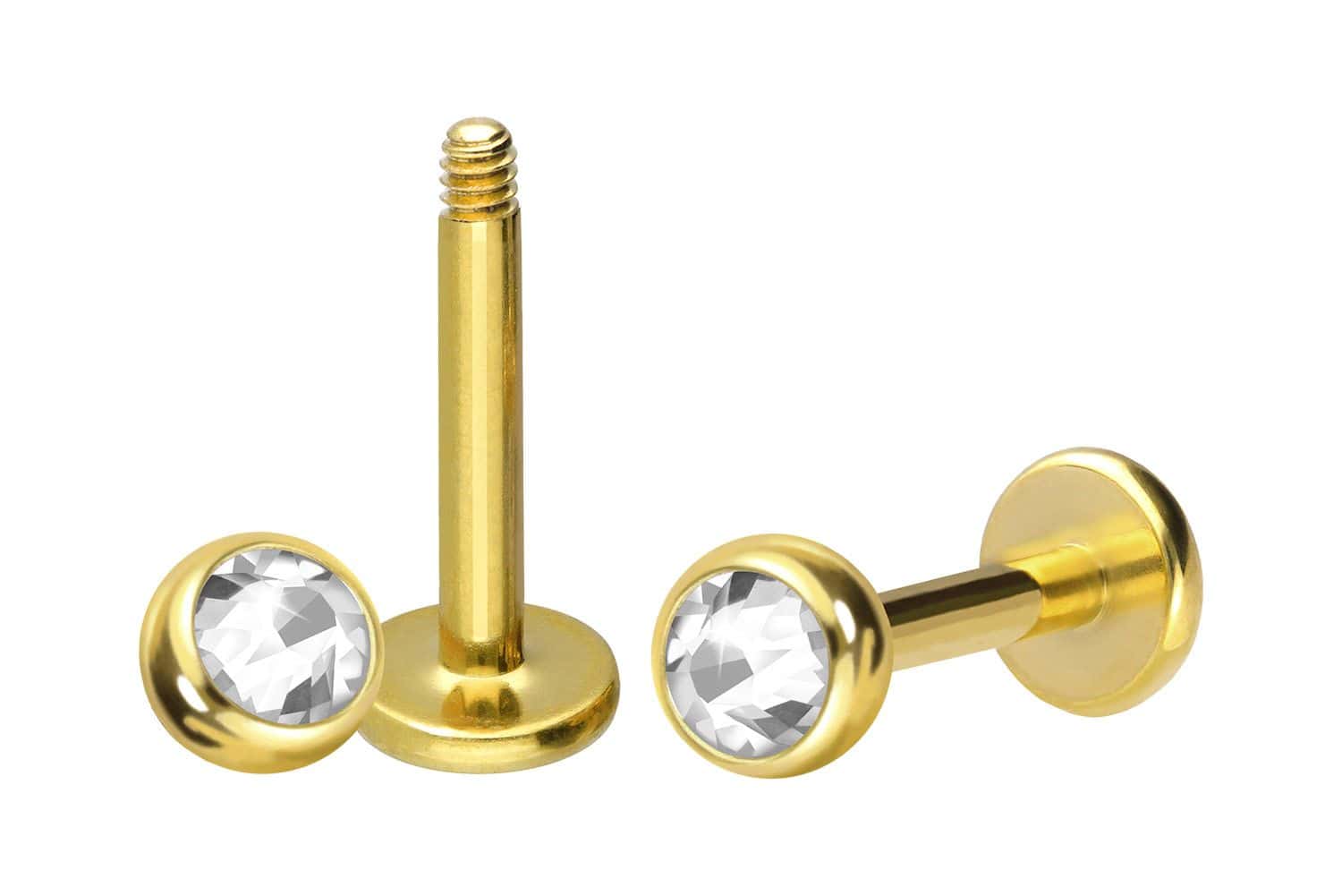 18 Karat Gold Labret DIAMANT von Piercingline