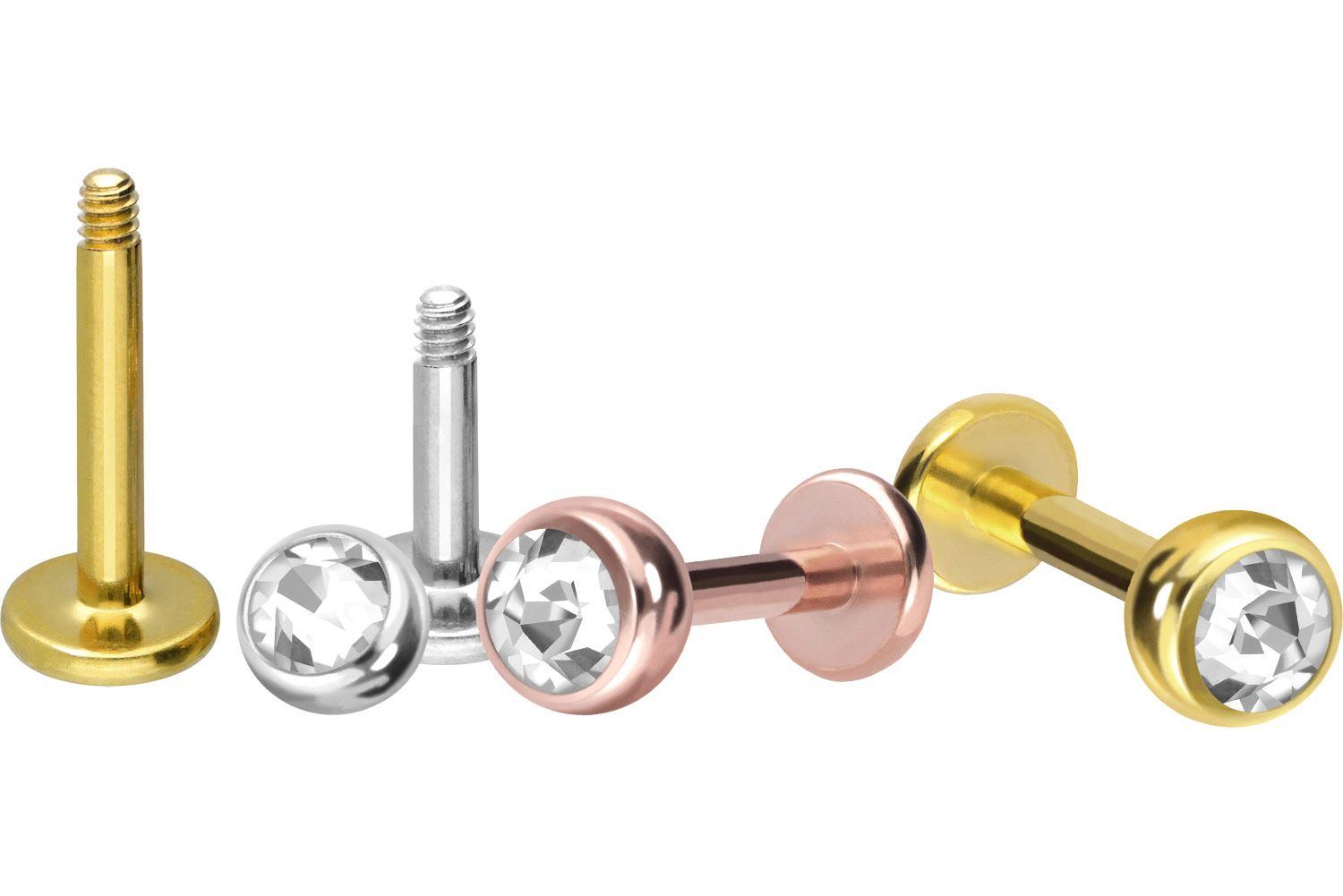 18 Karat Gold Labret KRISTALL von Piercingline