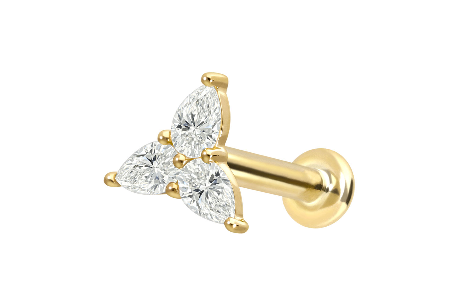 18 Karat Gold Labret mit Innengewinde DIAMANT-BLUME 18 Karat Gold Labret mit Innengewinde DIAMANT-BLUME von Piercingline