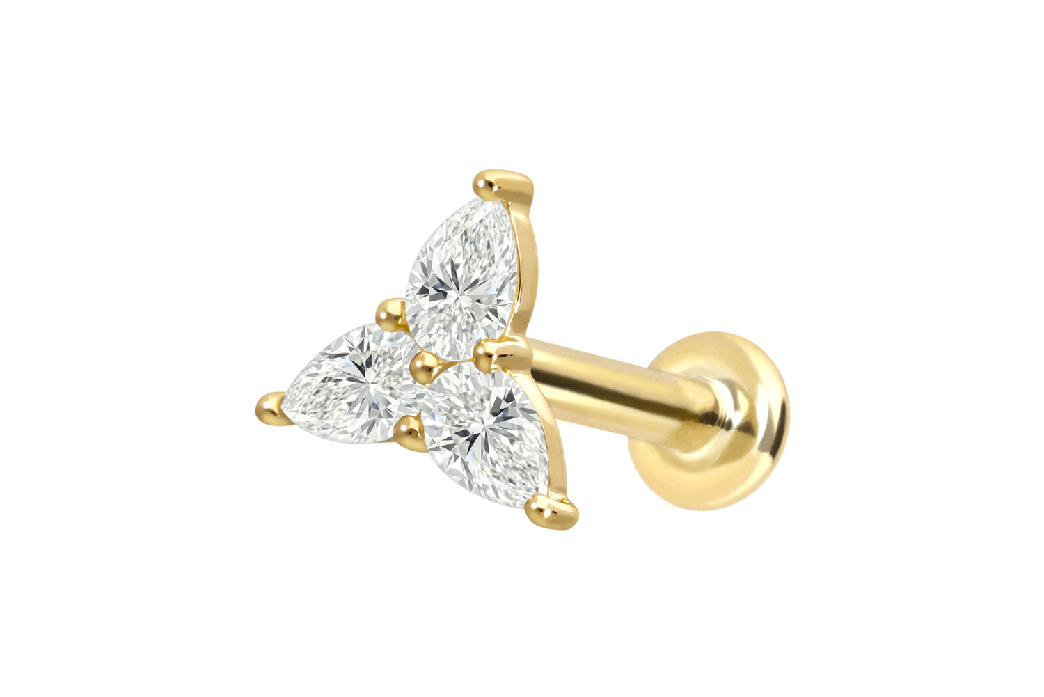 18 Karat Gold Labret mit Innengewinde DIAMANT-BLUME 18 Karat Gold Labret mit Innengewinde DIAMANT-BLUME von Piercingline