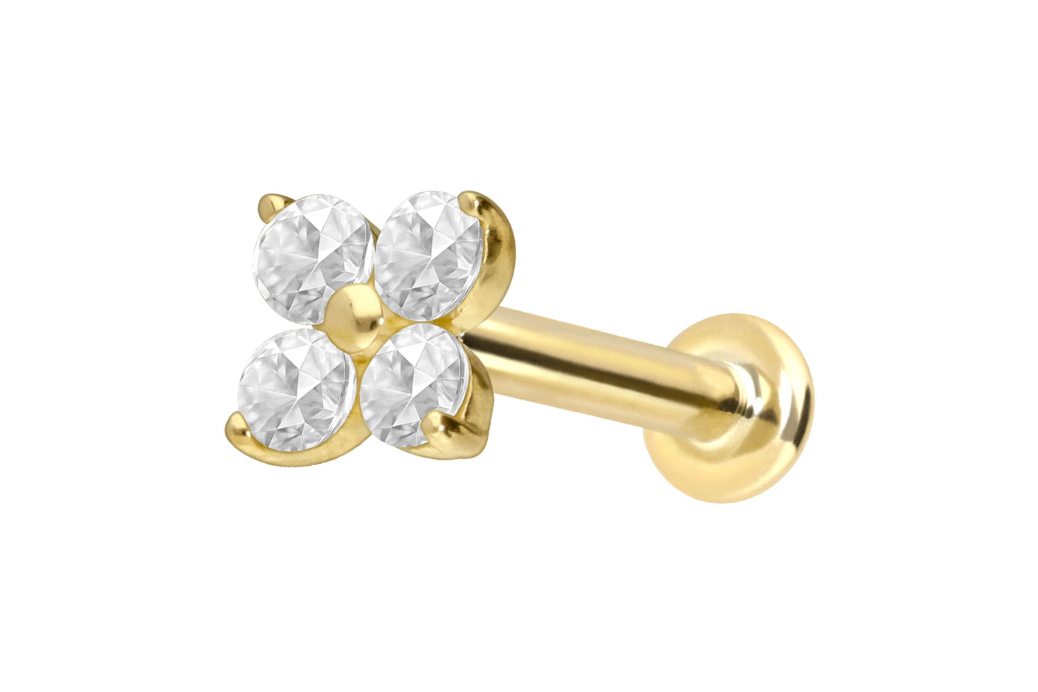 18 Karat Gold Labret mit Innengewinde DIAMANT-BLUME 18 Karat Gold Labret mit Innengewinde DIAMANT-BLUME von Piercingline