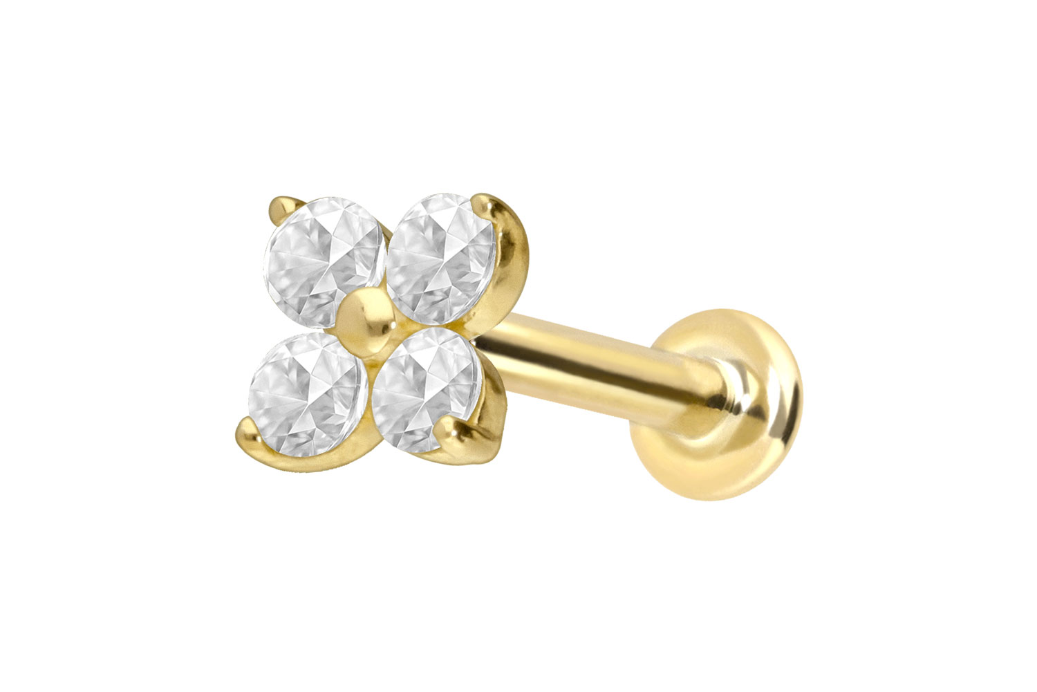 18 Karat Gold Labret mit Innengewinde DIAMANT-BLUME 18 Karat Gold Labret mit Innengewinde DIAMANT-BLUME von Piercingline