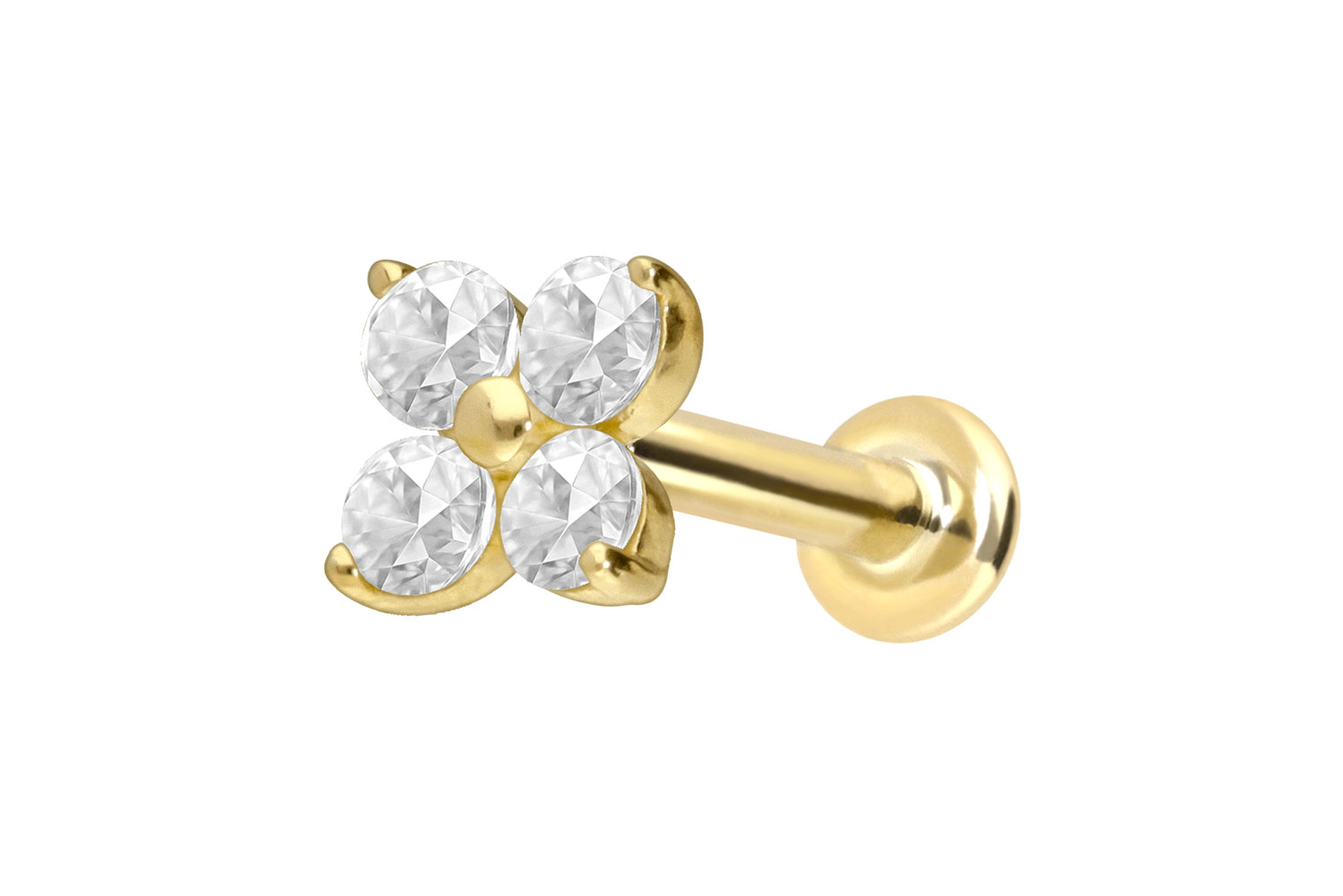 18 Karat Gold Labret mit Innengewinde DIAMANT-BLUME 18 Karat Gold Labret mit Innengewinde DIAMANT-BLUME von Piercingline