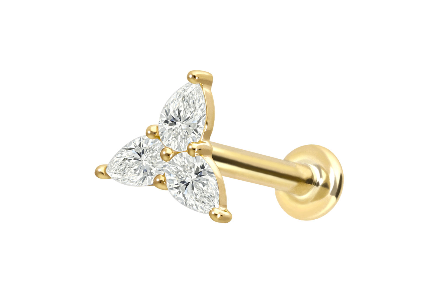 18 Karat Gold Labret mit Innengewinde DIAMANT-BLUME 18 Karat Gold Labret mit Innengewinde DIAMANT-BLUME von Piercingline