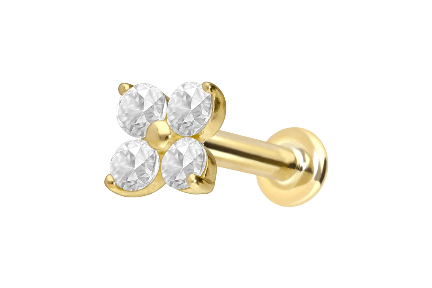 18 Karat Gold Labret mit Innengewinde DIAMANT-BLUME 18 Karat Gold Labret mit Innengewinde DIAMANT-BLUME von Piercingline
