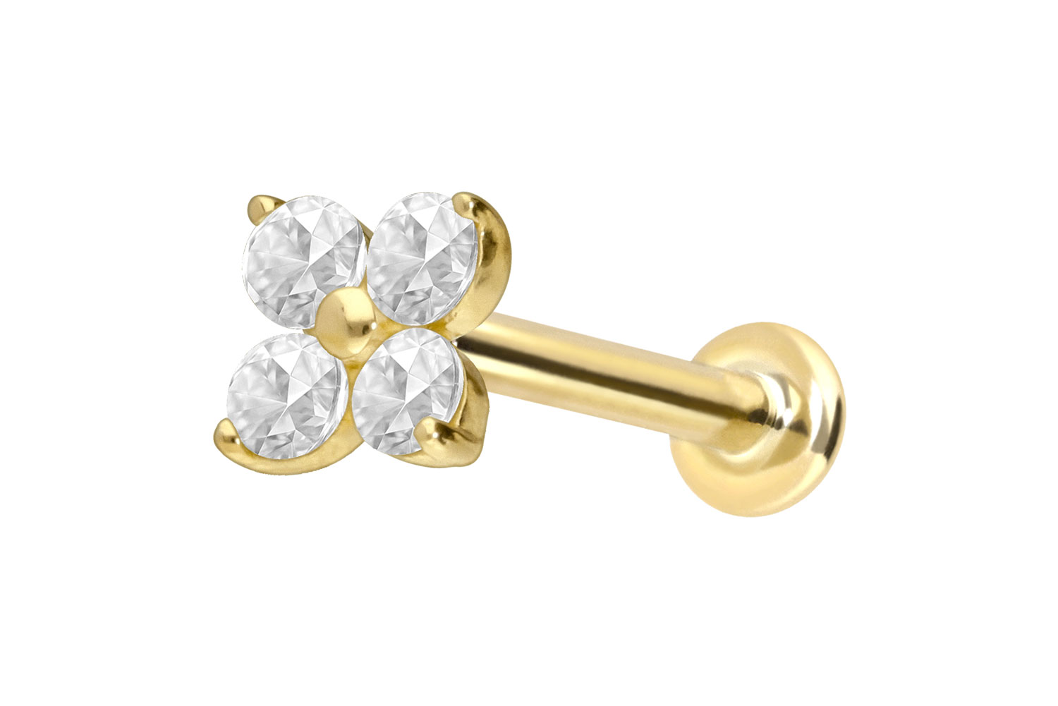 18 Karat Gold Labret mit Innengewinde DIAMANT-BLUME 18 Karat Gold Labret mit Innengewinde DIAMANT-BLUME von Piercingline