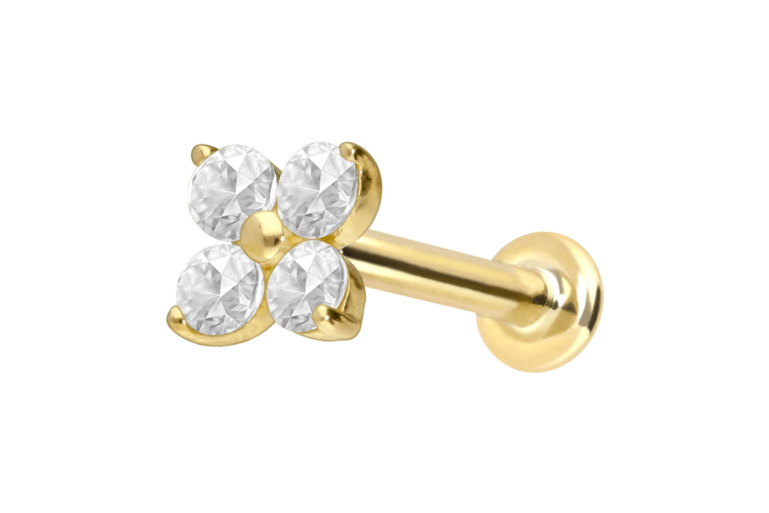 18 Karat Gold Labret mit Innengewinde DIAMANT-BLUME 18 Karat Gold Labret mit Innengewinde DIAMANT-BLUME von Piercingline