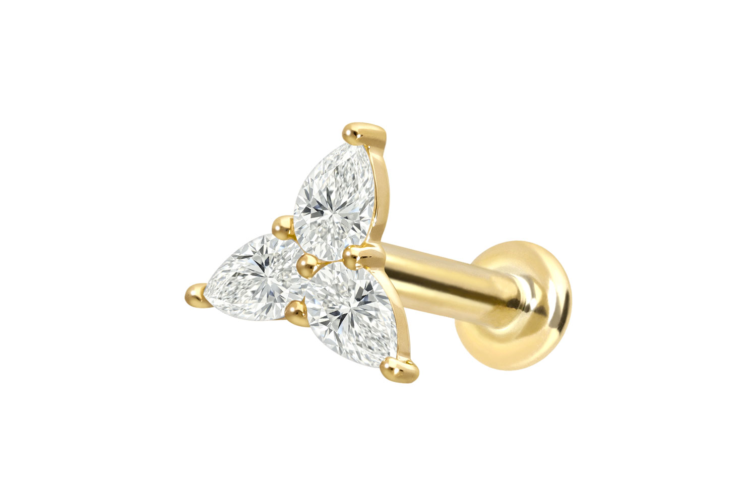 18 Karat Gold Labret mit Innengewinde DIAMANT-BLUME 18 Karat Gold Labret mit Innengewinde DIAMANT-BLUME von Piercingline