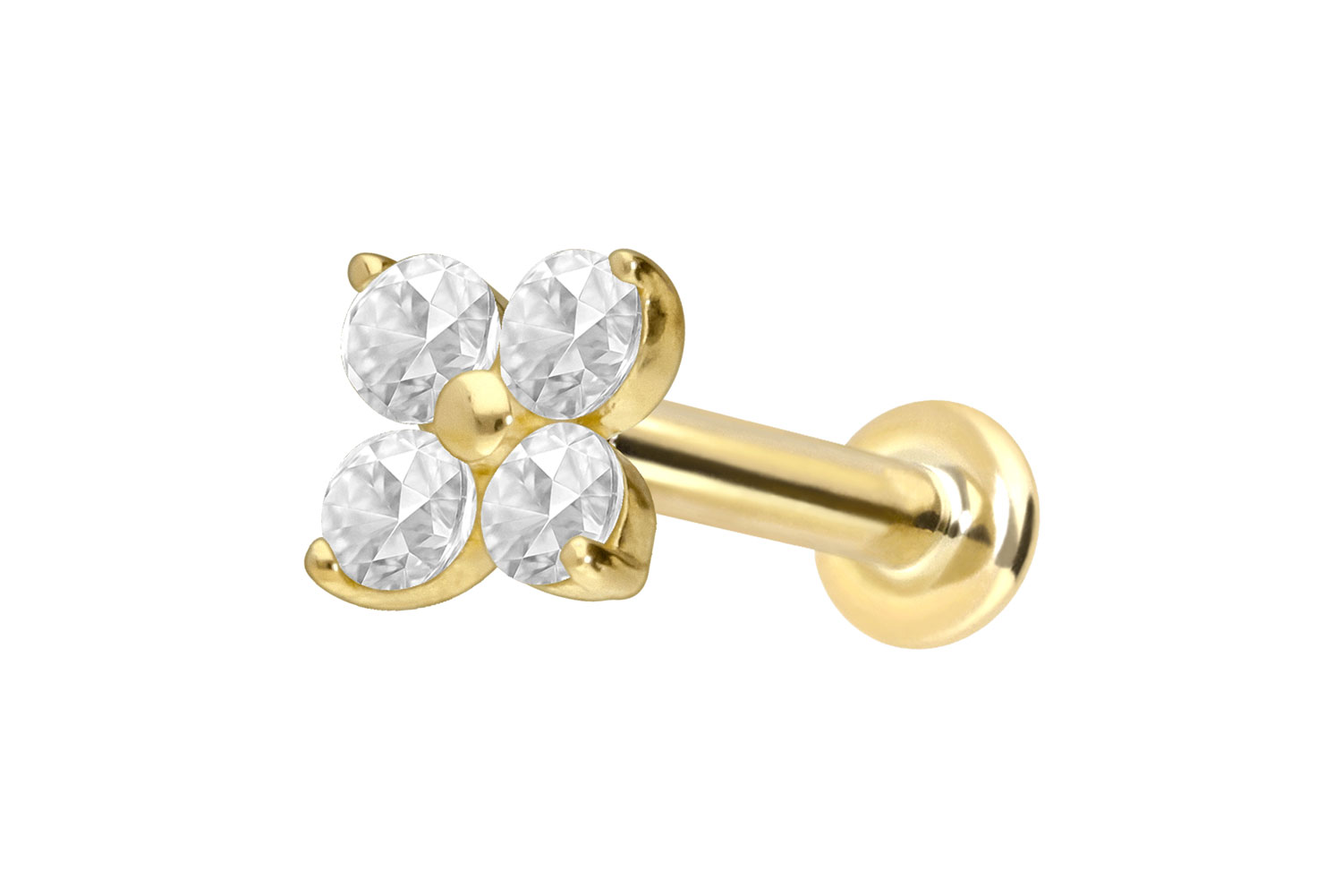 18 Karat Gold Labret mit Innengewinde DIAMANT-BLUME 18 Karat Gold Labret mit Innengewinde DIAMANT-BLUME von Piercingline