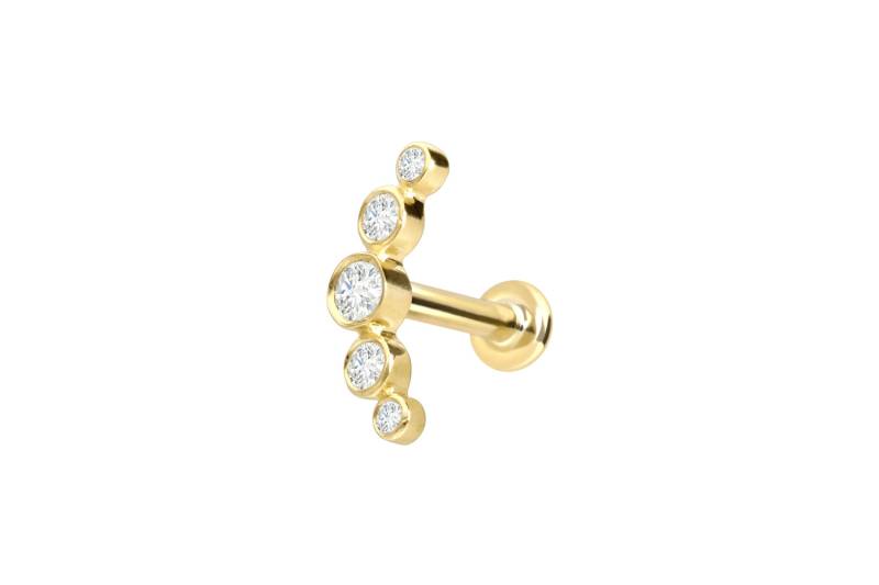 18 Karat Gold Labret mit Innengewinde DIAMANT-BOGEN von Piercingline
