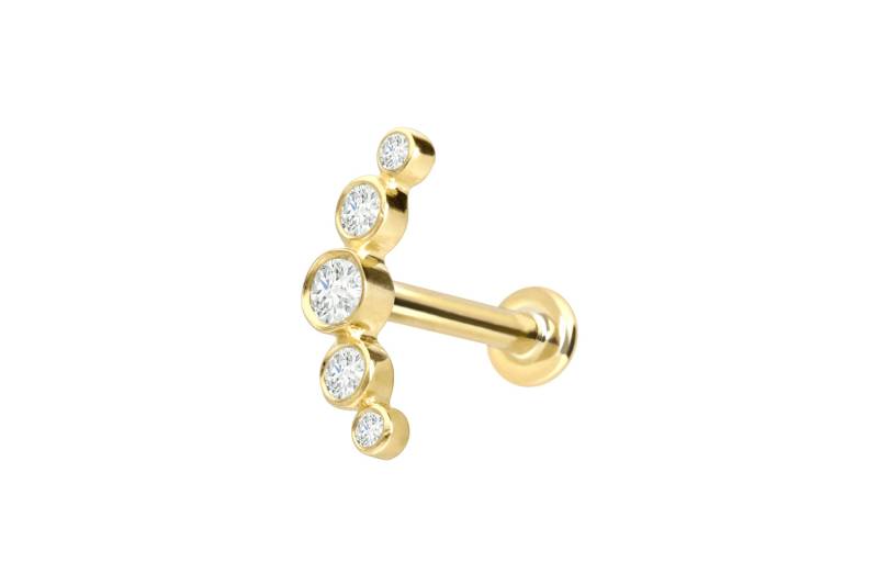 18 Karat Gold Labret mit Innengewinde DIAMANT-BOGEN von Piercingline