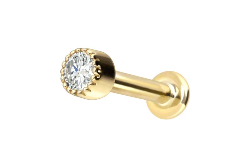 18 Karat Gold Labret mit Innengewinde DIAMANT-DISC von Piercingline