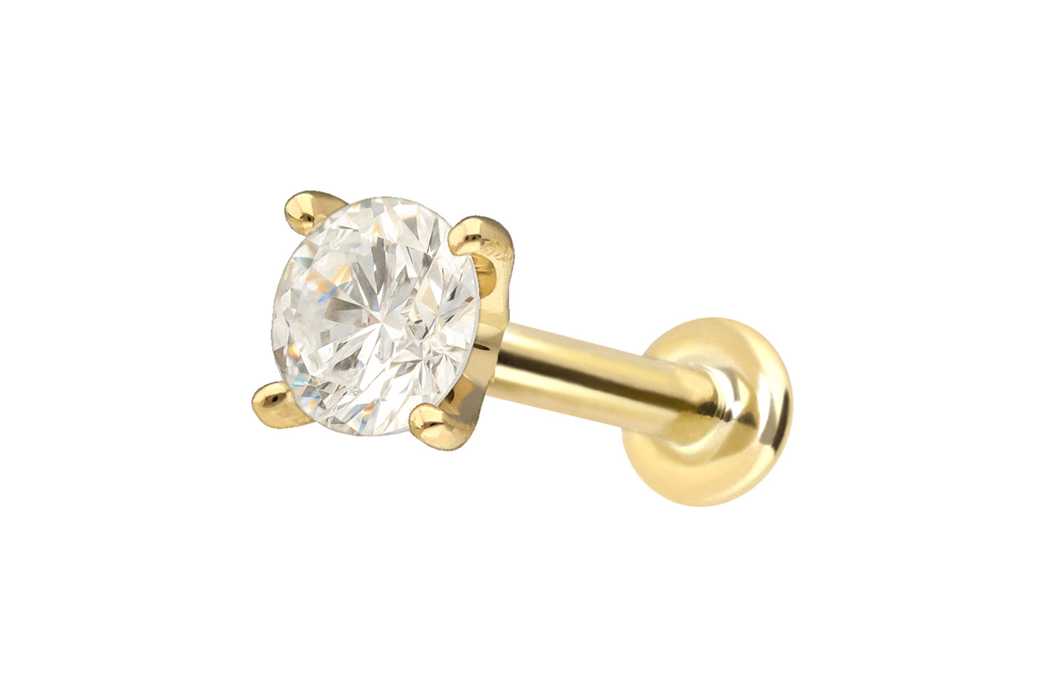 18 Karat Gold Labret mit Innengewinde DIAMANT von Piercingline