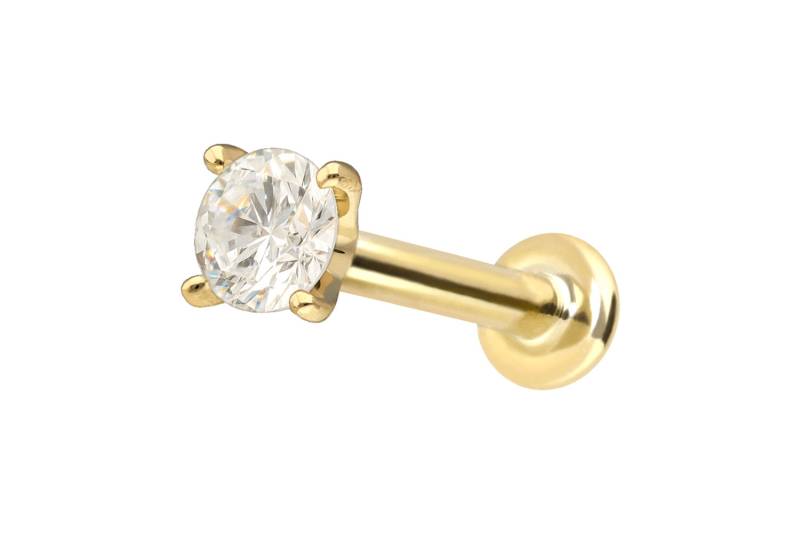18 Karat Gold Labret mit Innengewinde DIAMANT von Piercingline