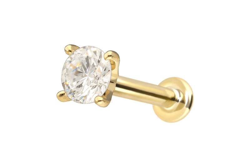 18 Karat Gold Labret mit Innengewinde DIAMANT von Piercingline
