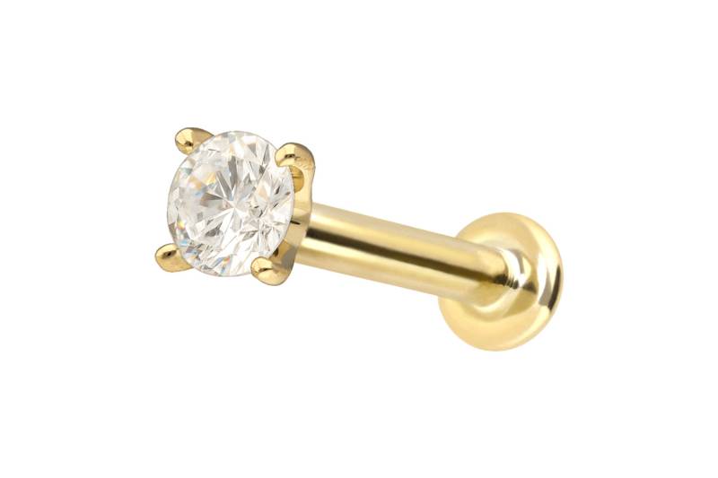 18 Karat Gold Labret mit Innengewinde DIAMANT von Piercingline