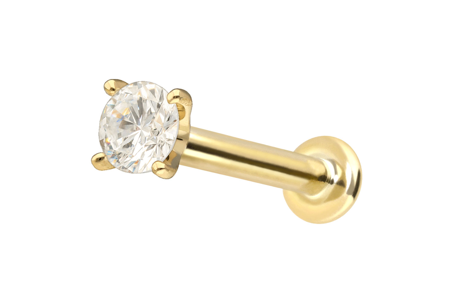 18 Karat Gold Labret mit Innengewinde DIAMANT von Piercingline