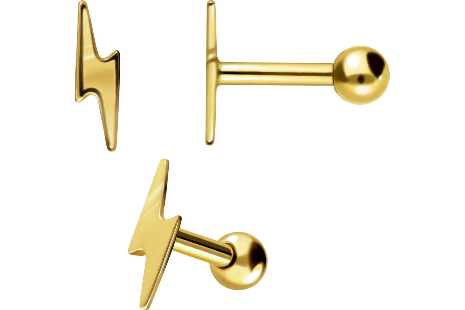 18 Karat Gold Ohrpiercing BLITZ von Piercingline