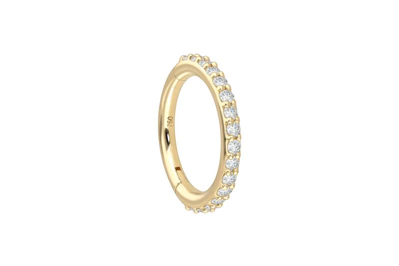 18 Karat Gold Segmentring Clicker EINGEFASSTE DIAMANTEN von Piercingline