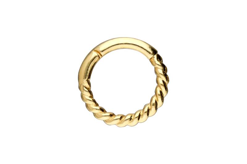 18 Karat Gold Segmentring Clicker GEDREHT von Piercingline