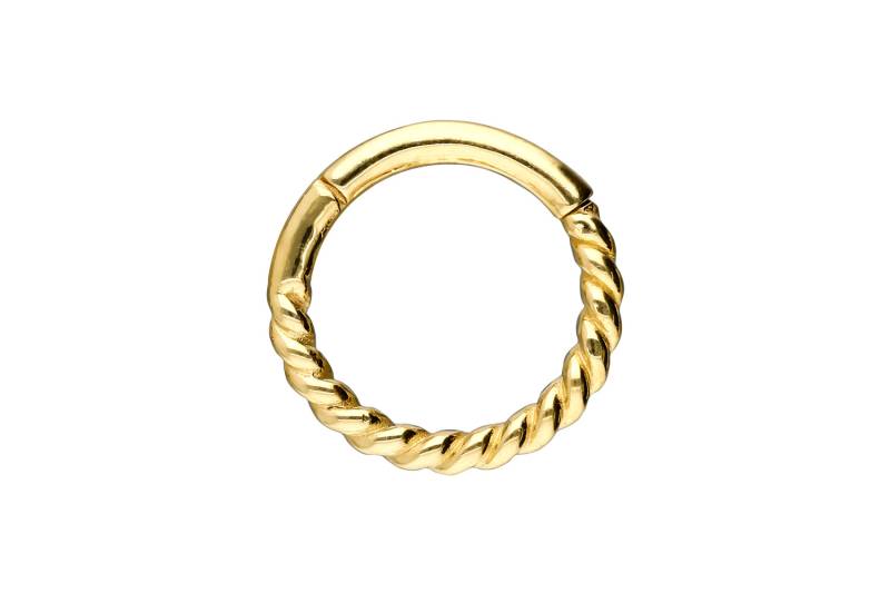 18 Karat Gold Segmentring Clicker GEDREHT von Piercingline