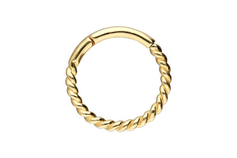 18 Karat Gold Segmentring Clicker GEDREHT von Piercingline