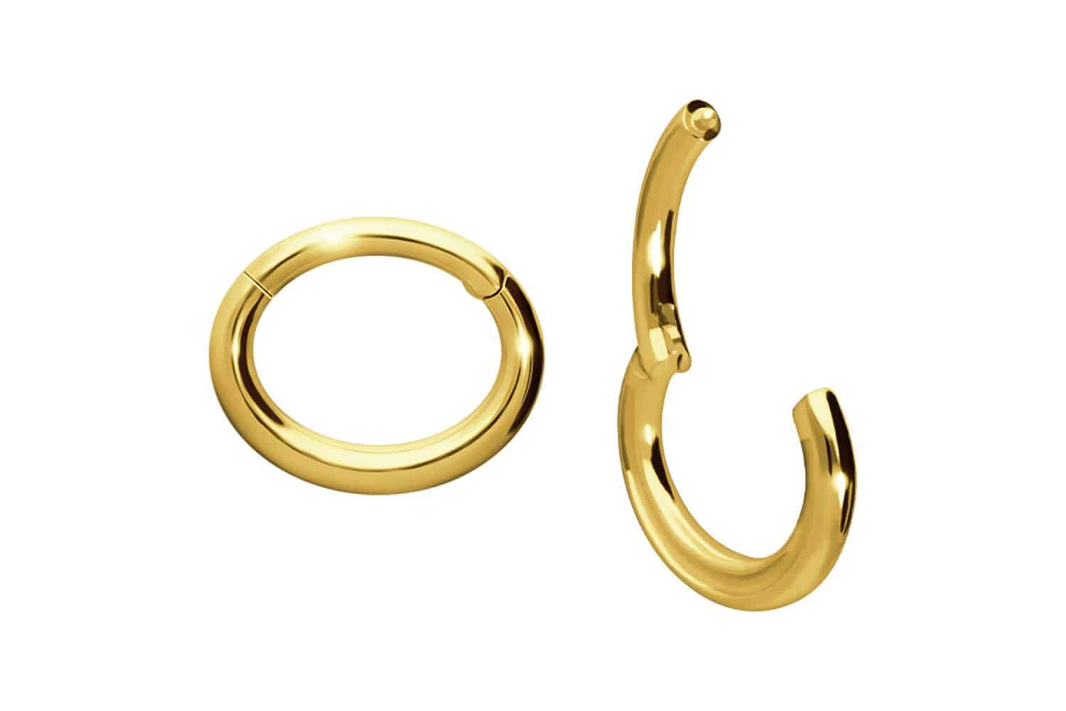 18 Karat Gold Segmentring Clicker OVAL von Piercingline