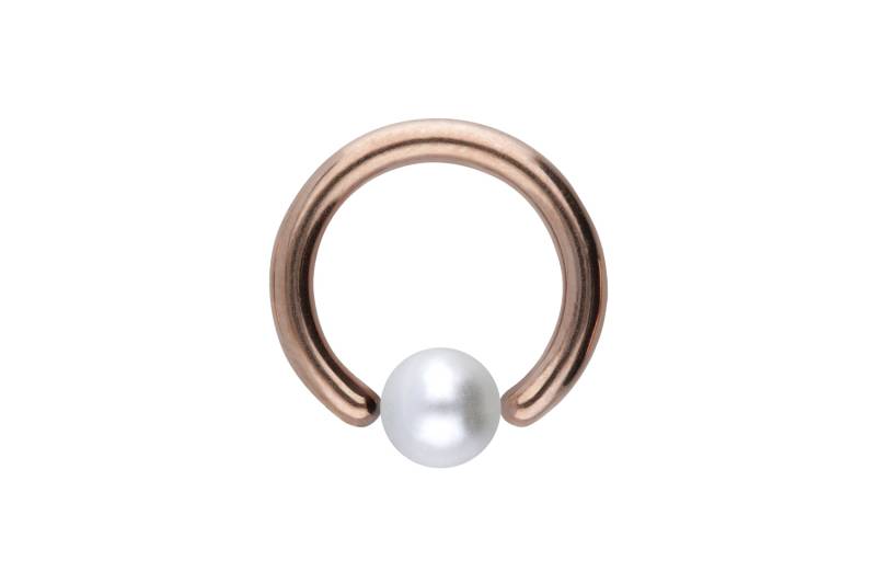 Chirurgenstahl Klemmkugelring SYNTHETISCHE PERLE von Piercingline