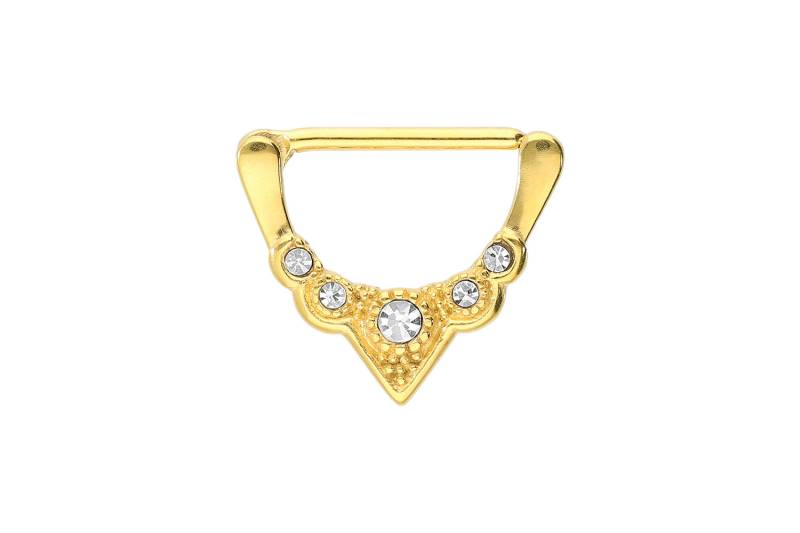 Chirurgenstahl Nippelpiercing Clicker 5 KRISTALLE ++SALE++ von Piercingline