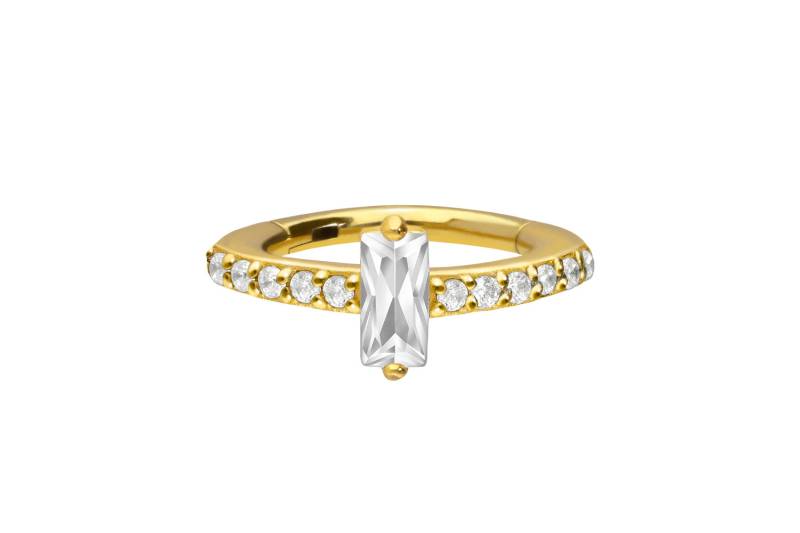 Chirurgenstahl Segmentring Clicker KRISTALLRECHTECK + EINGEFASSTE KRISTALLE von Piercingline