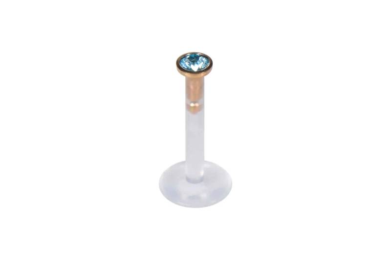 PMFK Labret mit Plug-in-System - Chirurgenstahl-Aufsatz mit Kristall ++SALE++ von Piercingline