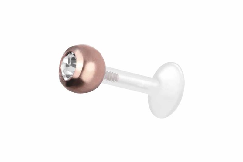PTFE Labret mit Innengewinde + Titan-Aufsatz KRISTALL von Piercingline