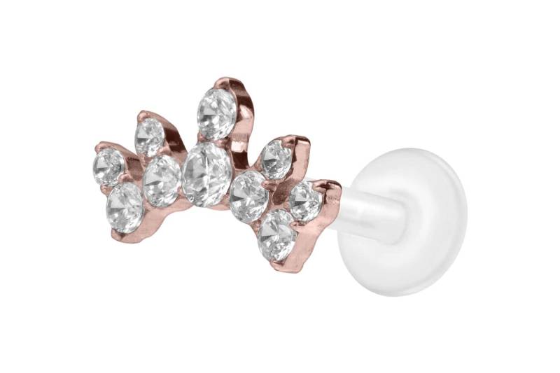 PTFE Labret mit Innengewinde + Titan-Aufsatz KRISTALLBOGEN von Piercingline